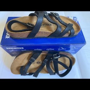 Birkenstock Seres in black, size 38N, new in box